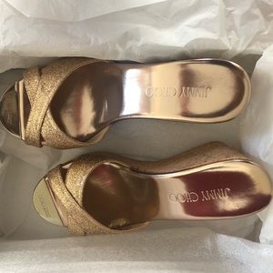 Jimmy Choo metallic beautiful gold color